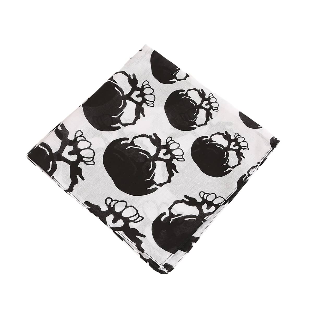 

1pc Skull Print Scarf, Black and white