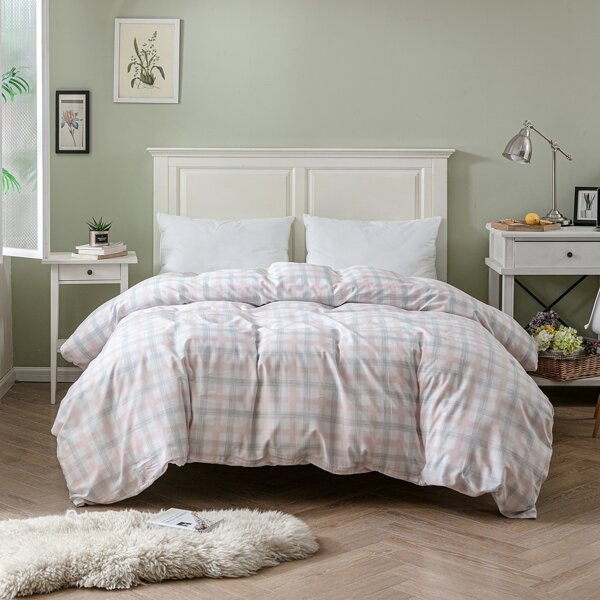 

Plaid Pattern Duvet Cover Without Filler, Multicolor