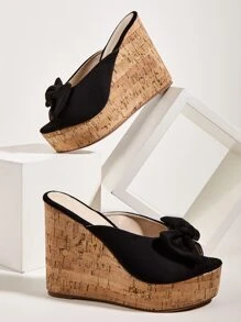 Cuñas mules con lazo - Negro - Ver 7