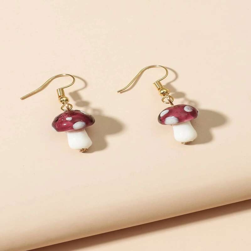 

Mushroom Drop Earrings, Multicolor