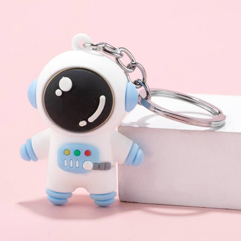 

Astronaut Design Keychain, Blue and white