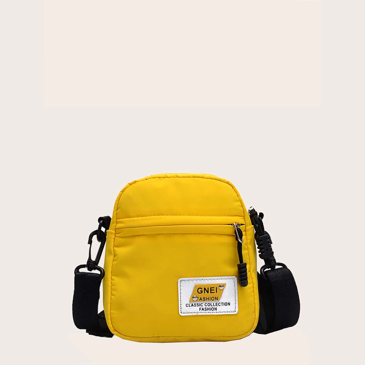 

Letter Patch Crossbody Bag, Yellow