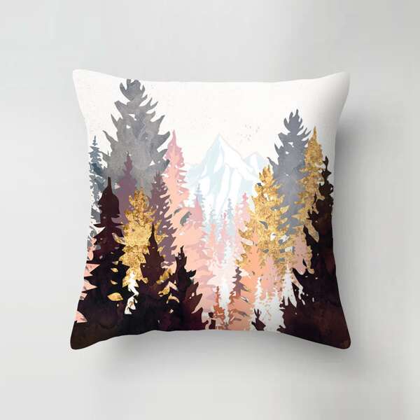 

Tree Print Cushion Cover Without Filler, Multicolor