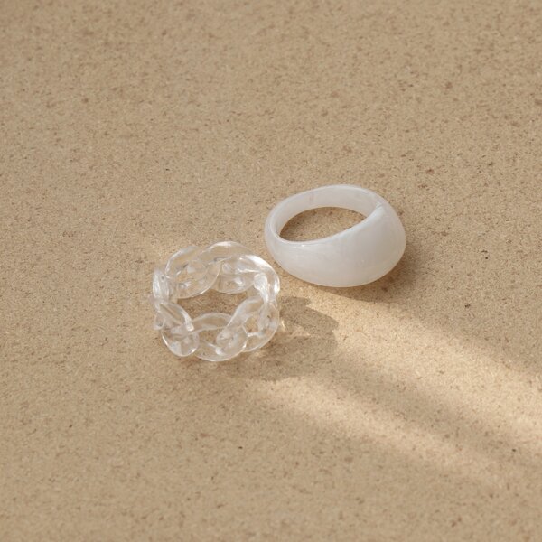 

2pcs Simple Ring, Clear
