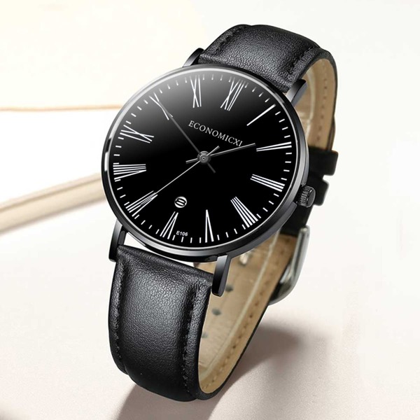 

Men Round Pointer Date Quartz Watch