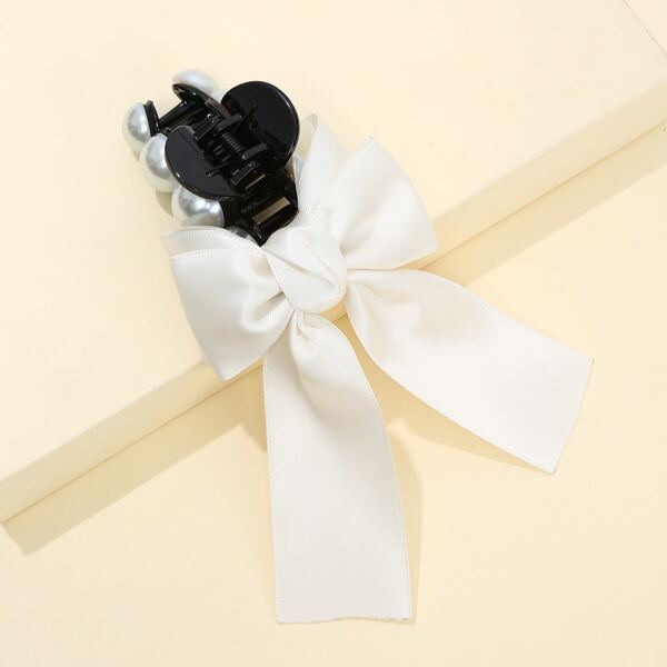 

Bow Knot Decor Hair Claw, White
