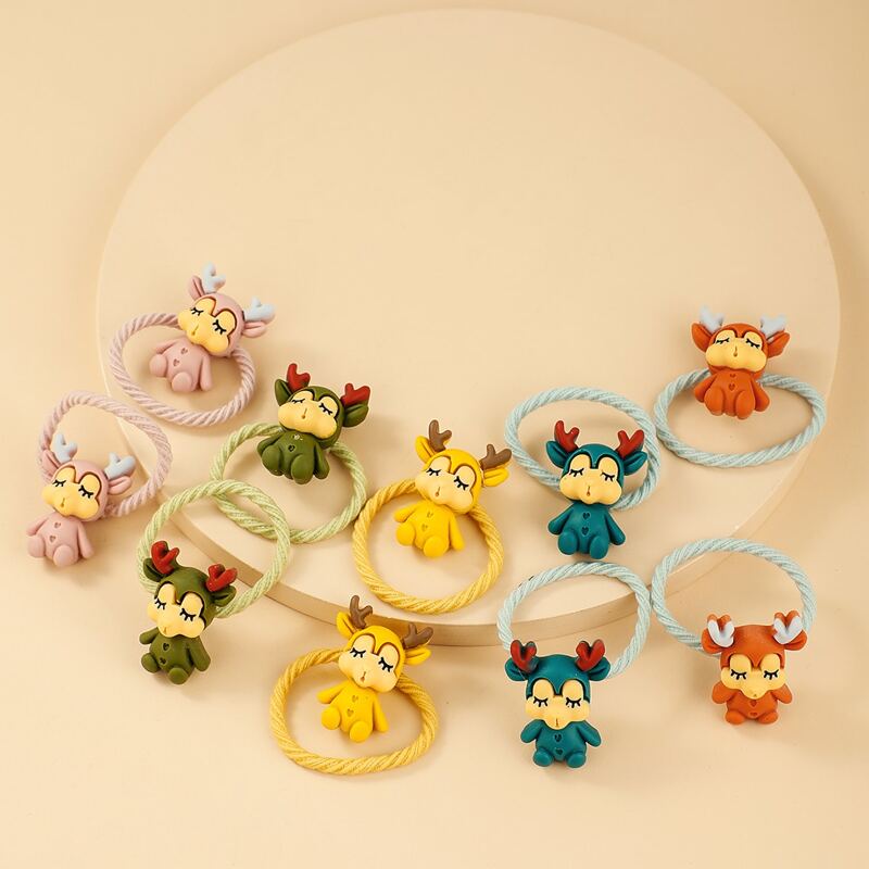 

10pcs Cartoon Hair Tie, Multicolor