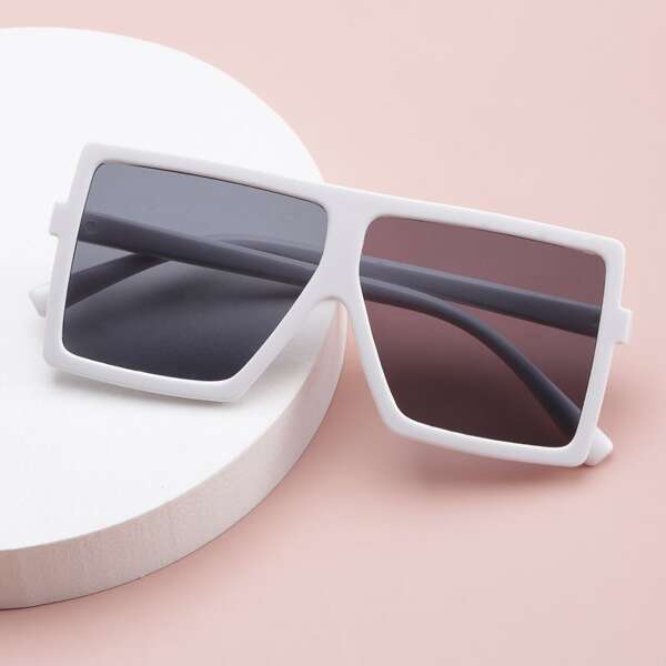 

Kids Flat Top Shield Sunglasses, White