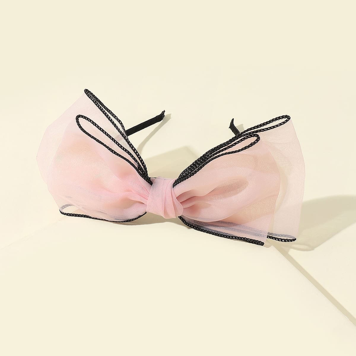 

Bow Mesh Decor Headband, Pink
