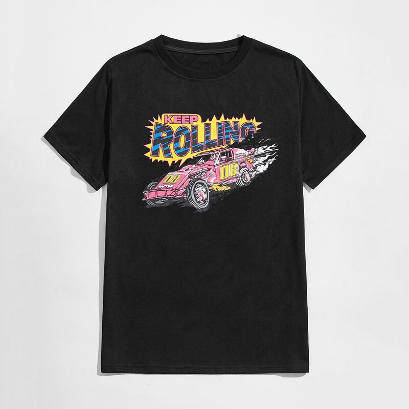 

Guys Letter Car Graphic Tee, Black