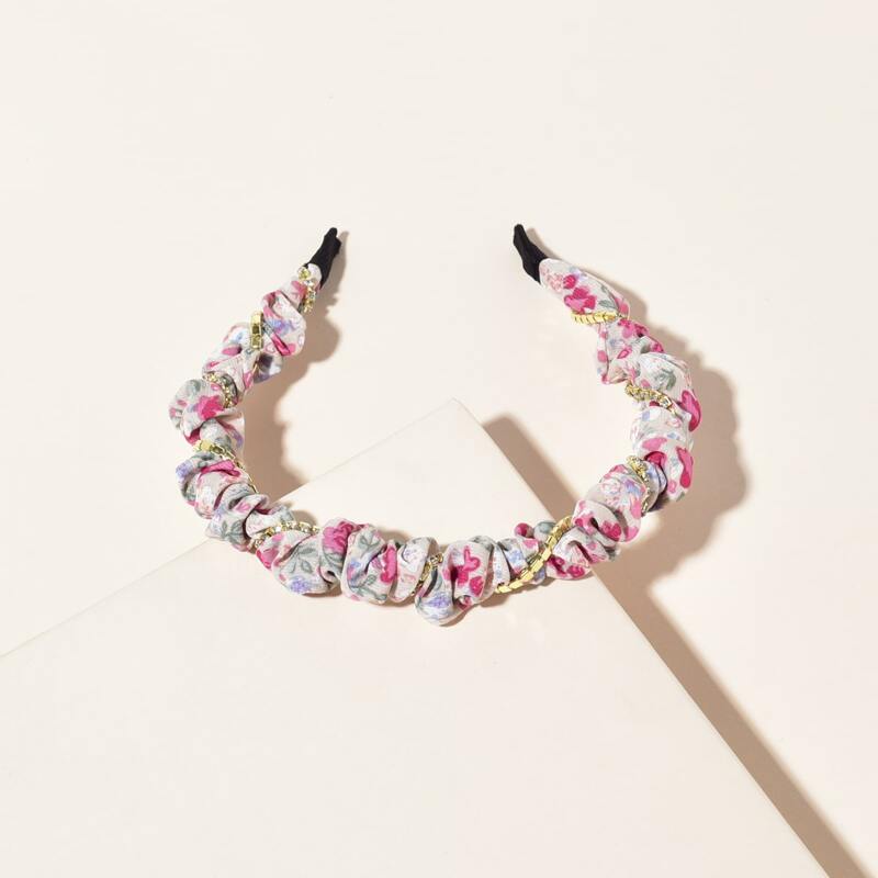 

Ditsy Floral Print Rhinestone Decor Headband, Multicolor