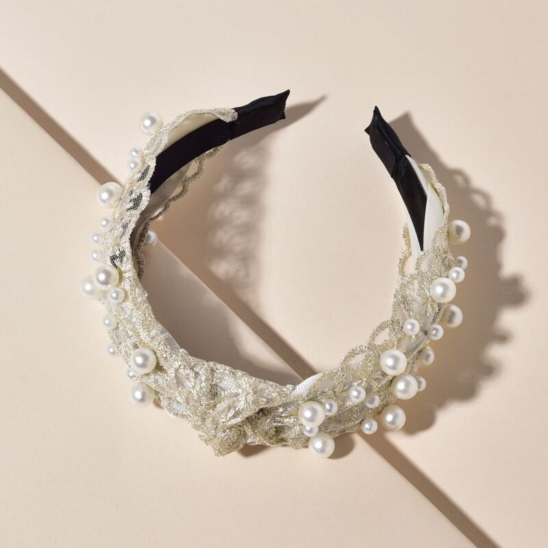 

Faux Pearl Decor Headband, Apricot