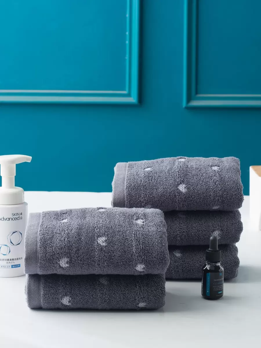 1 khăn mặt họa tiết trái tim, khăn tắm dày tối giản màu xám đậm cho cặp đôi, khăn tắm gia đình cho người lớn trang trí phòng tắm tại nhà trở lại trường cho tiệm làm đẹp phòng tắm tại nhà - Màu xám đen - Xem 1