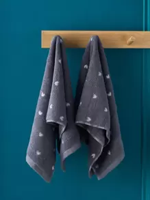 1 khăn mặt họa tiết trái tim, khăn tắm dày tối giản màu xám đậm cho cặp đôi, khăn tắm gia đình cho người lớn trang trí phòng tắm tại nhà trở lại trường cho tiệm làm đẹp phòng tắm tại nhà - Màu xám đen - Xem 2