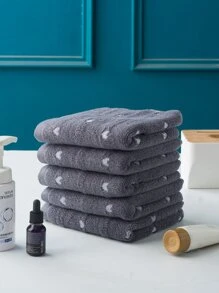 1 khăn mặt họa tiết trái tim, khăn tắm dày tối giản màu xám đậm cho cặp đôi, khăn tắm gia đình cho người lớn trang trí phòng tắm tại nhà trở lại trường cho tiệm làm đẹp phòng tắm tại nhà - Màu xám đen - Xem 4