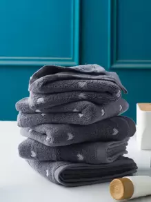 1 khăn mặt họa tiết trái tim, khăn tắm dày tối giản màu xám đậm cho cặp đôi, khăn tắm gia đình cho người lớn trang trí phòng tắm tại nhà trở lại trường cho tiệm làm đẹp phòng tắm tại nhà - Màu xám đen - Xem 5