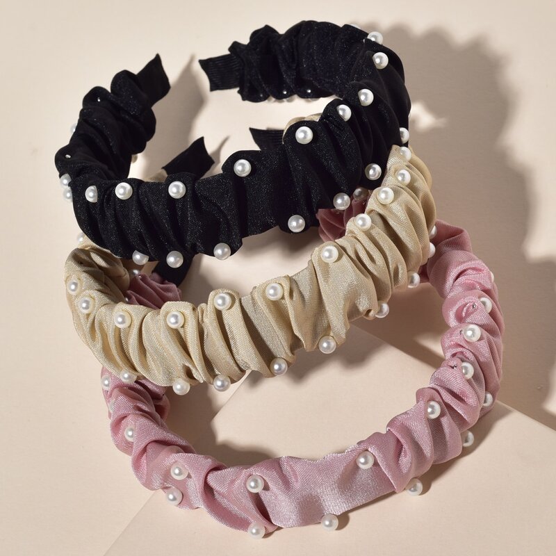 

3pcs Faux Pearl Decor Headband, Multicolor