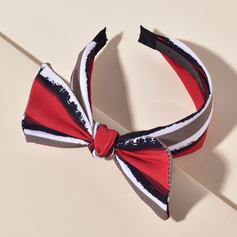 

Striped Bow Decor Headband, Multicolor