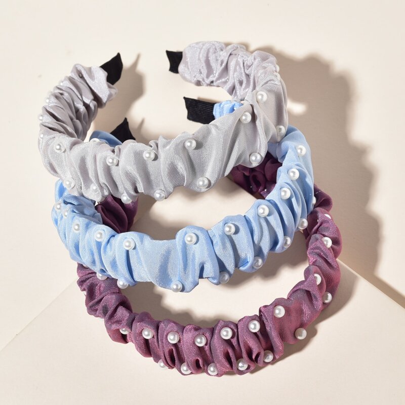 

3pcs Faux Pearl Decor Headband, Multicolor