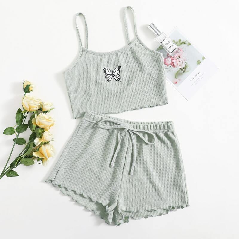 

Butterfly Lettuce Trim Lounge Set, Mint green