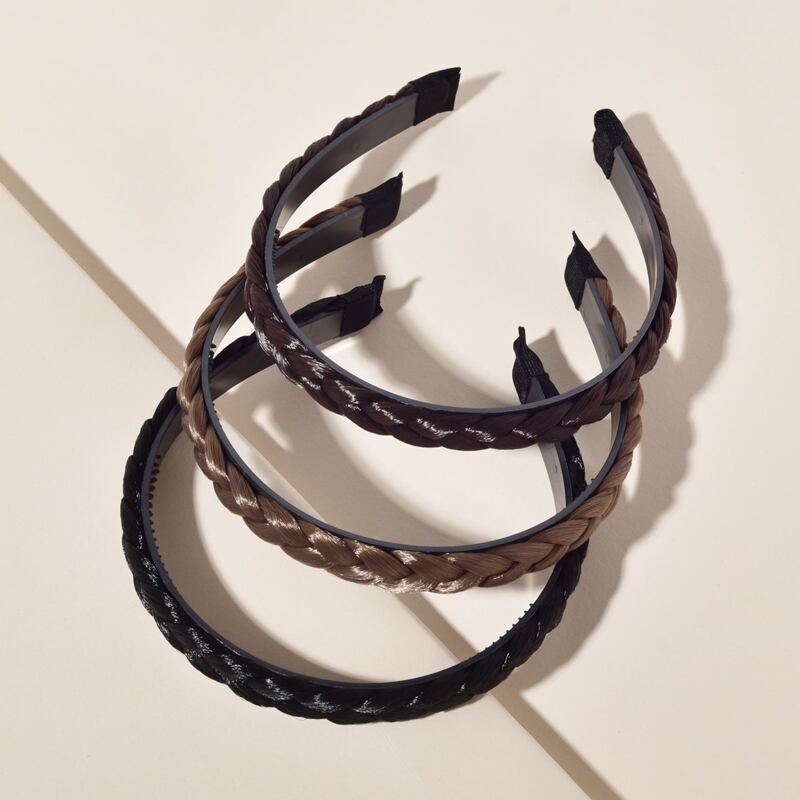 

3pcs Ponytail Decor Headband, Multicolor