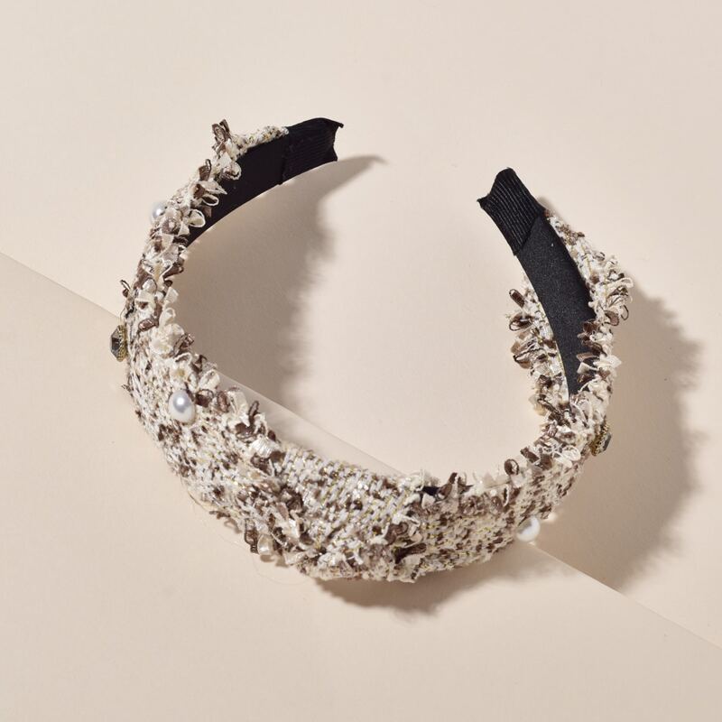 

Faux Pearl Decor Braided Headband, Multicolor