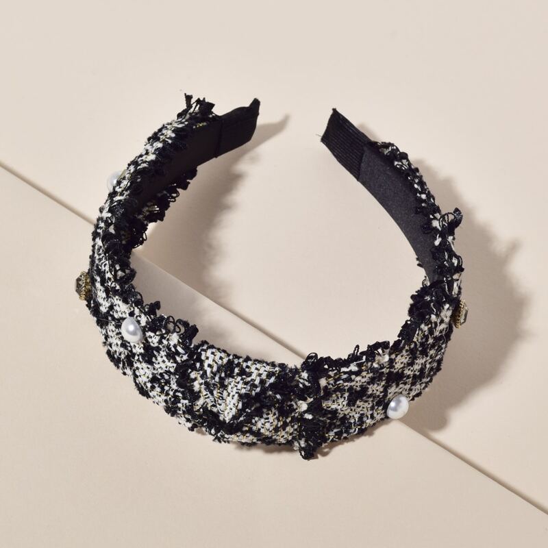 

Faux Pearl Decor Braided Headband, Multicolor