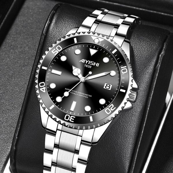 

Men Round Pointer Date Quartz Watch