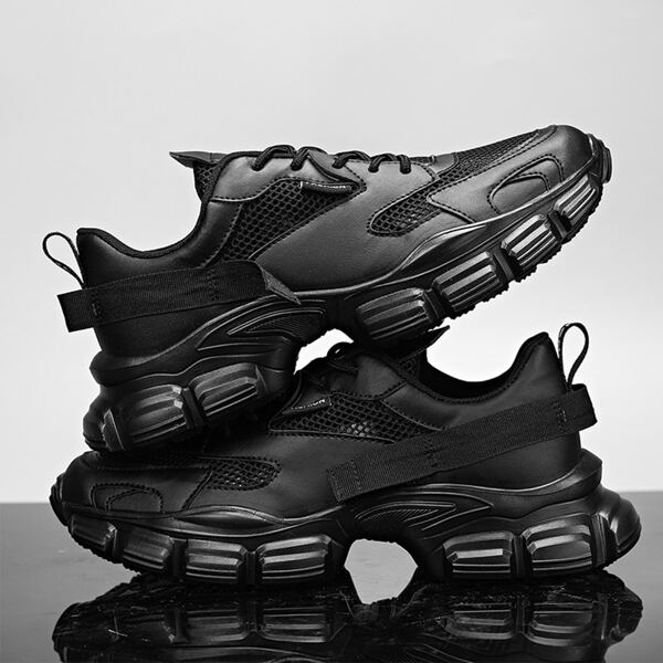 

Men Mesh Panel Chunky Sneakers, Black
