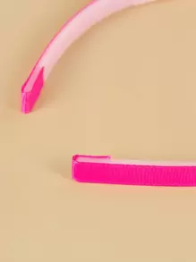 1件装 女孩春夏派对皇冠蕾丝发箍，甜美公主发圈，可爱返校秋季配饰 - 玫紅色 - 查看 3
