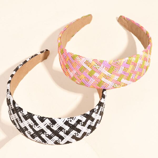 

2pcs Braided Design Headband, Multicolor