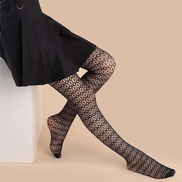 

Hollow Out Fishnet Tights, Black