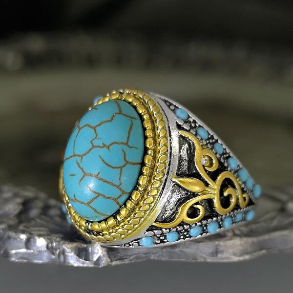 

Turquoise Decor Ring, Green