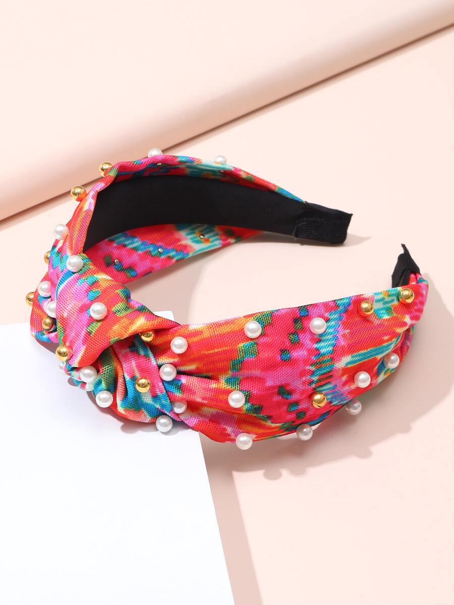 Faux Pearl Decor Headband - Multicolor - View 1