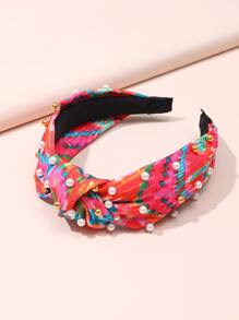 Faux Pearl Decor Headband - Multicolor - View 3