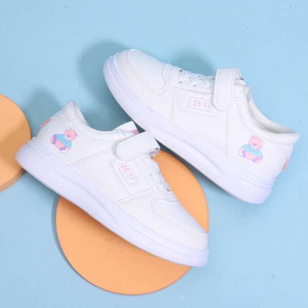

Girls Cartoon Graphic Skate Shoes, White