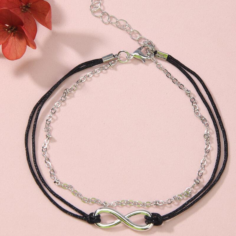 

Simple Layered Anklet, Silver