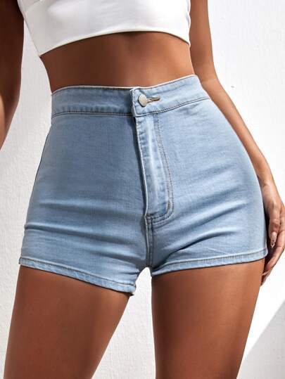 Denim Shorts mit leichter Wäsche