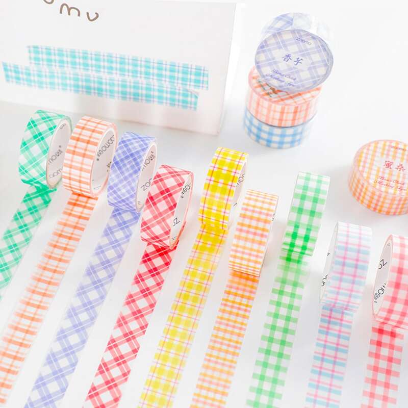 

1roll Random Plaid DIY Tape, Multicolor