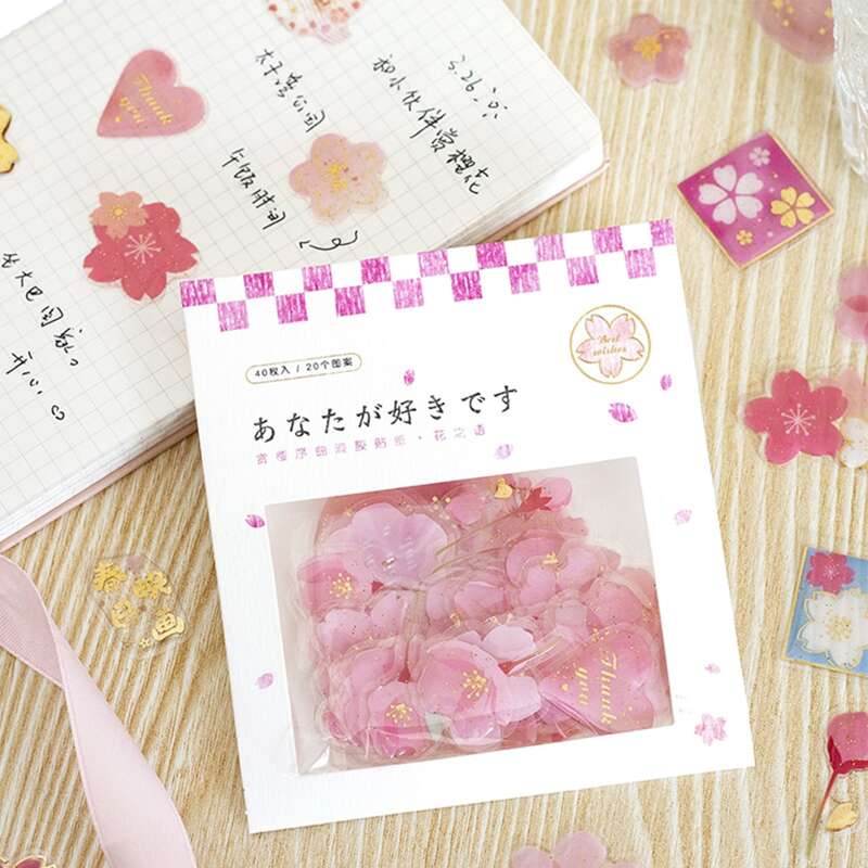 

40pcs Random Floral Sticker, Multicolor