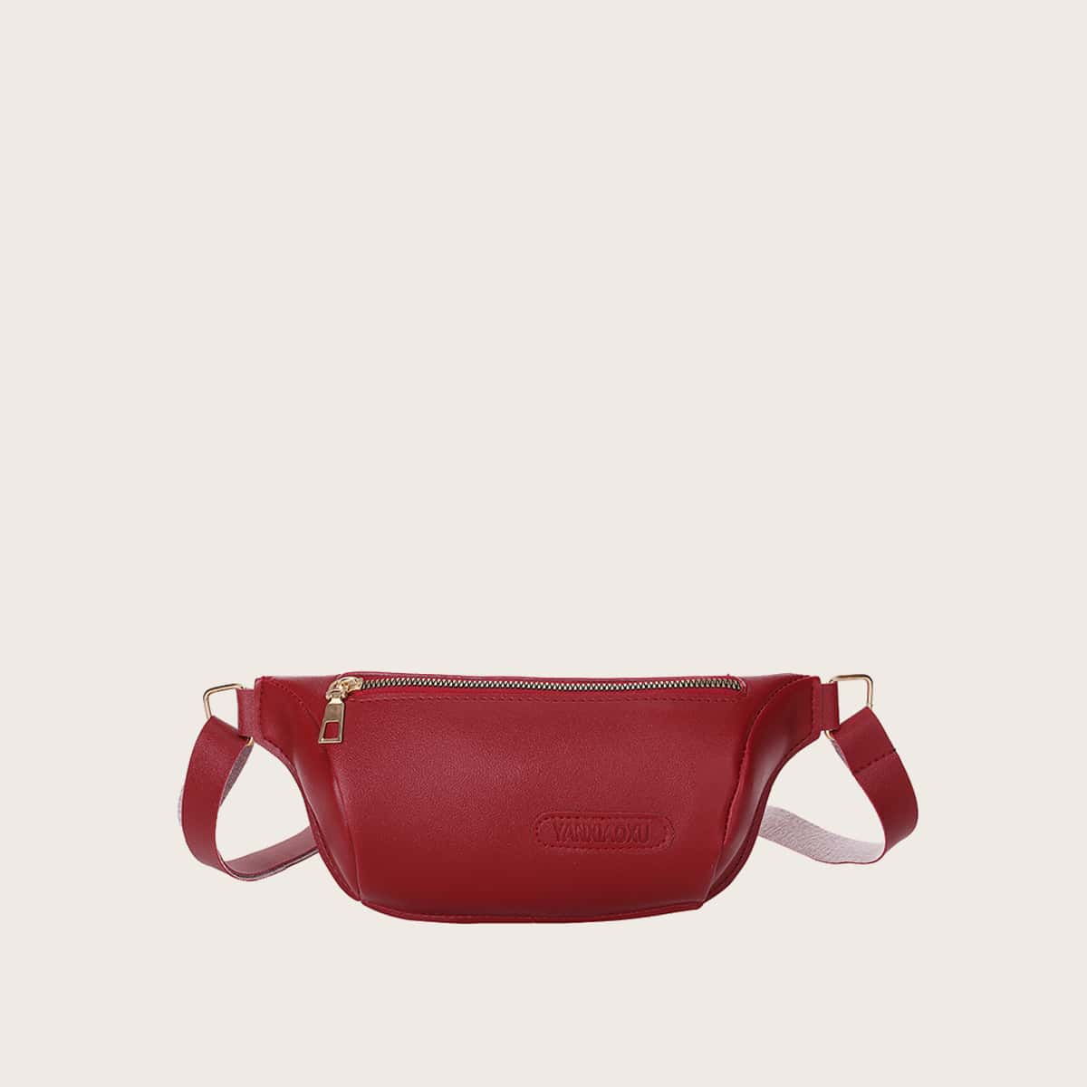 

Solid Zip Fanny Pack, Rose red