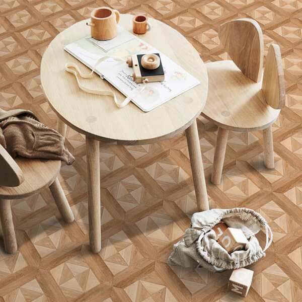 

4pcs Wooden Pattern Floor Sticker, Multicolor