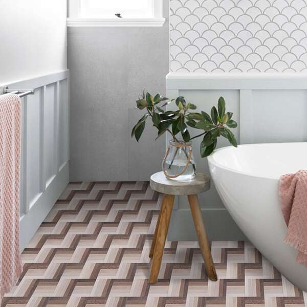

4pcs Wooden Pattern Floor Sticker, Multicolor