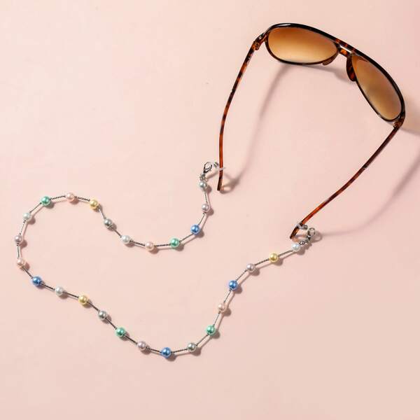 

Faux Pearl Decor Glasses Chain, Multicolor