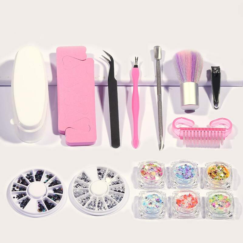 

16pcs Nail Art Tool Set, Multicolor