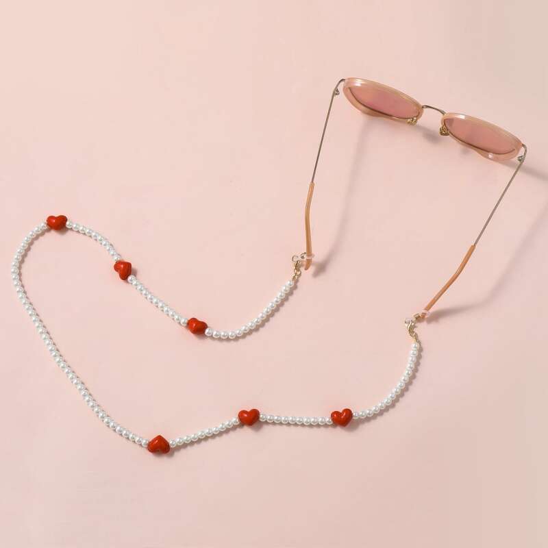 

Heart Decor Beaded Glasses Chain, Multicolor