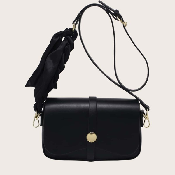 

Minimalist Flap Crossbody Bag, Black