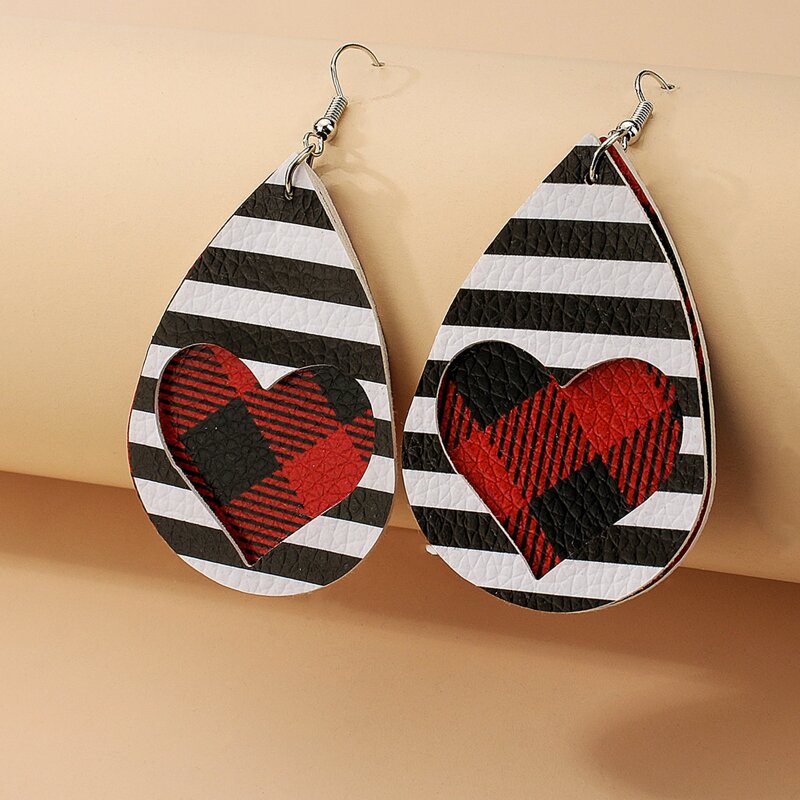

Heart & Striped Drop Earrings, Multicolor