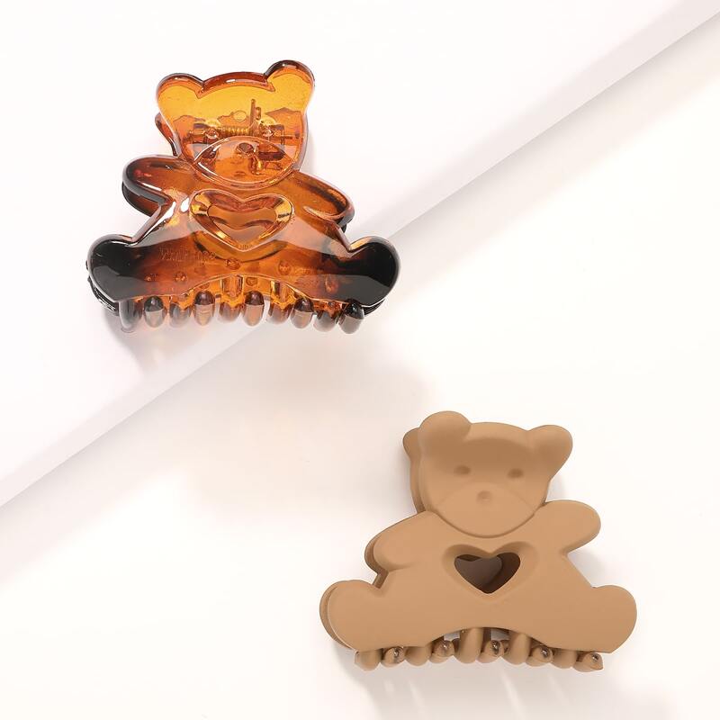 

2pcs Cartoon Bear Design Hair Claw, Multicolor