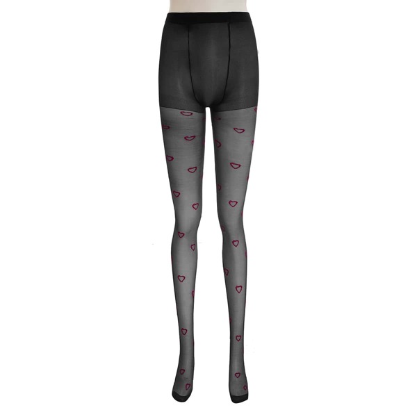

Heart Print Plus Size Tights, Multicolor